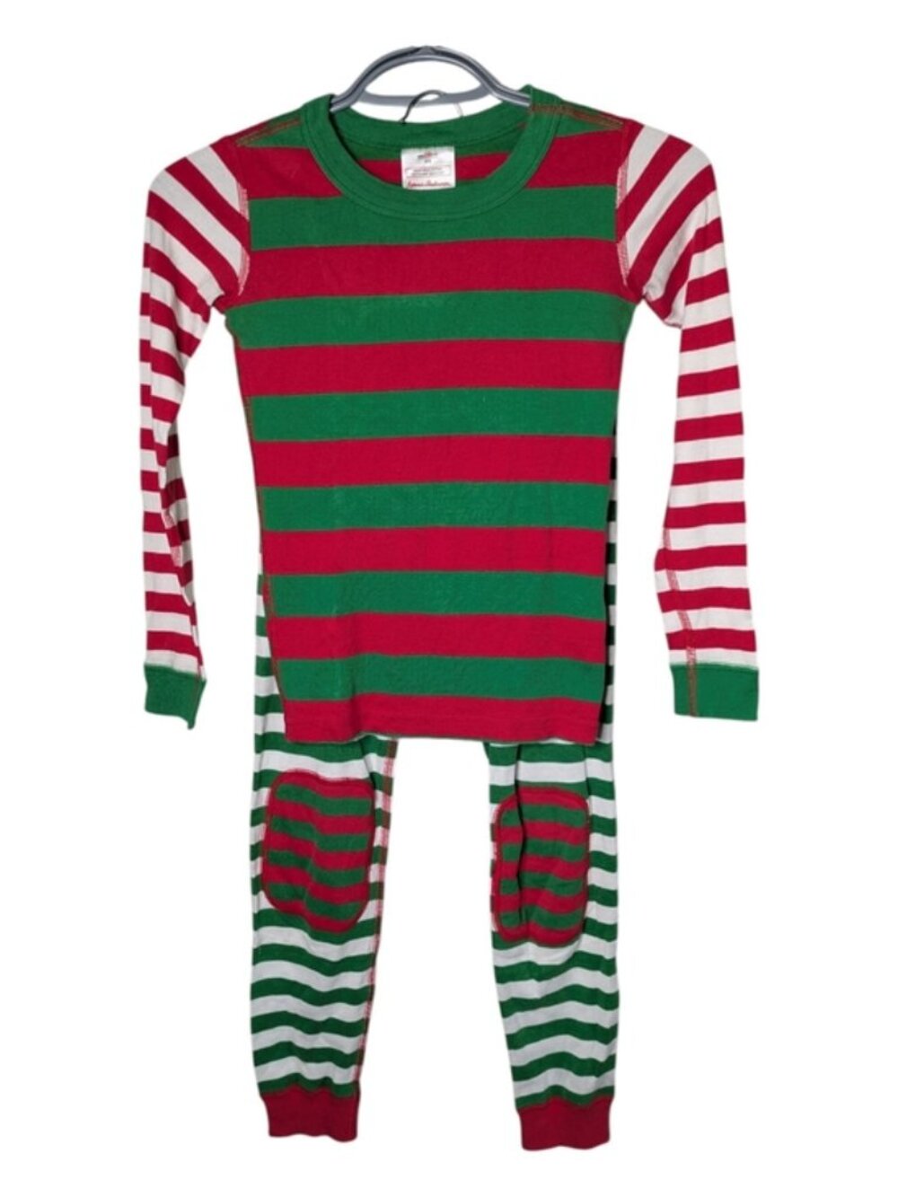 Hanna Andersson Long John Pajamas In Organic Cotton Red/Green Multi Size 8